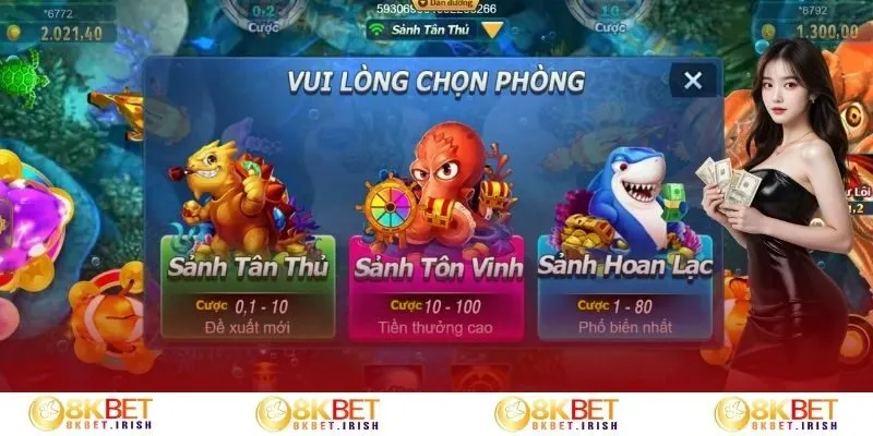 3 sảnh chơi happy fishing tại 8KBET